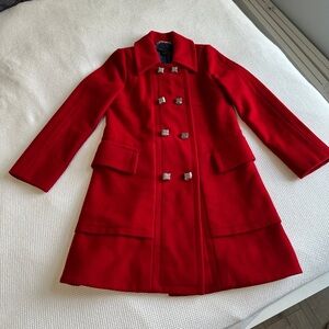 Marc By Marc Jacobs red Double Breasted 80% virgin Wool Coat - Silver Button